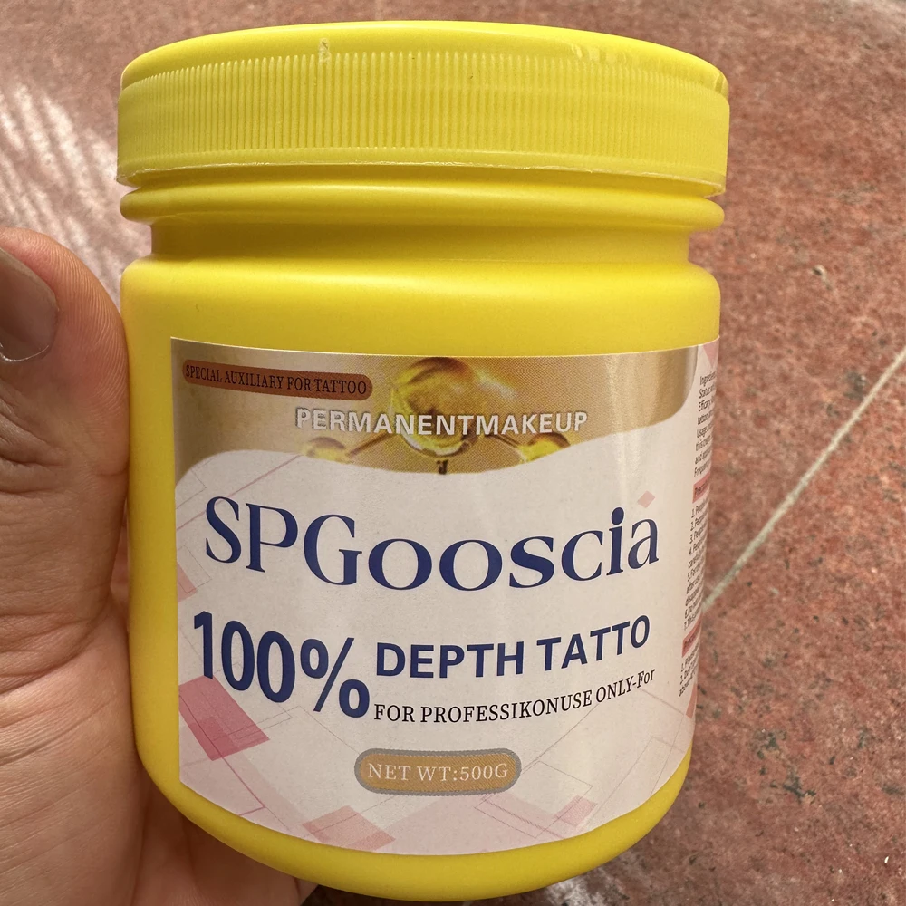 

Новый 100% желтый крем для татуировки SPGoosica перед перманентным макияжем, подводка для бровей, губ, микроблейдинг, принадлежности для пирсинга татуировок, 500 г