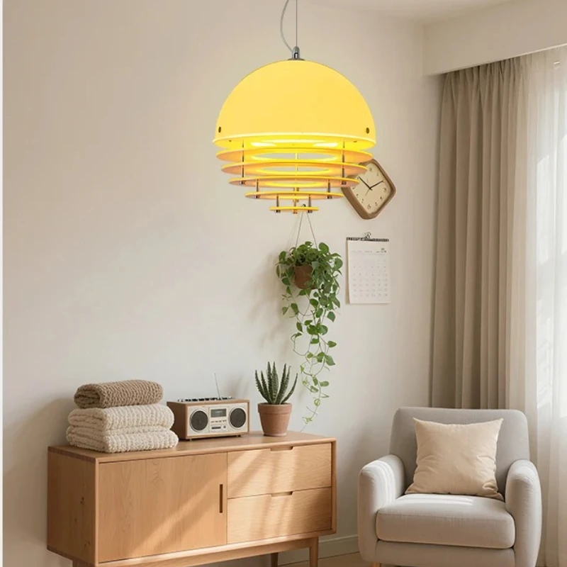 

Modern Round Glass Sunset Chandelier for Bedroom Dining Table Bar Island Memphis Designer Orange Pendant Lamps Indoor Fixture