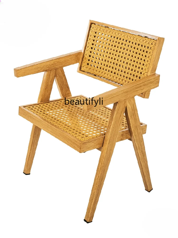 

Chinese Courtyard Outdoor Aluminum Alloy Backrest Rattan Chair Chandigar Chair Outdoor