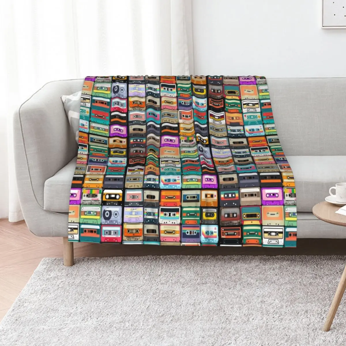 Cassette tape Throw Blanket for winter Soft Plaid Giant Sofa Beautifuls Plaid Multi-Purpose Blankets