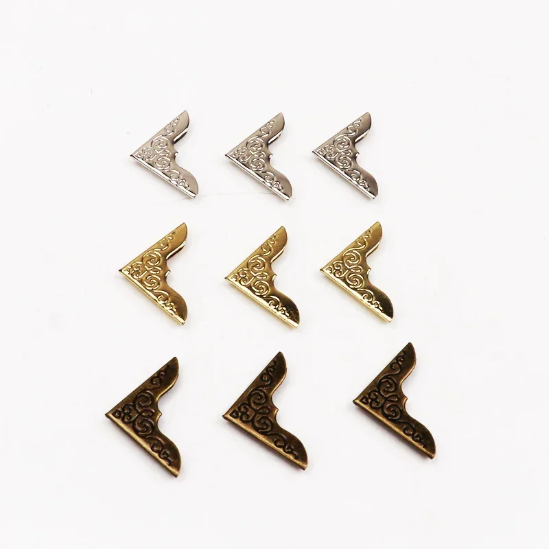 20PCS angoli del libro in metallo bronzo Scrapbooking Album Menu cartella protezioni angolari Album fotografico angolo fai da te