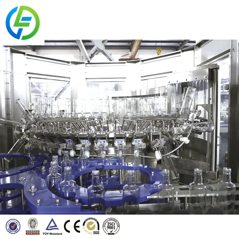 Fully Automatic Lemonade Sparkling Lemon Juice Soda Water Glass Bottling Filling Machines Beer Wine Filling and Packing Line