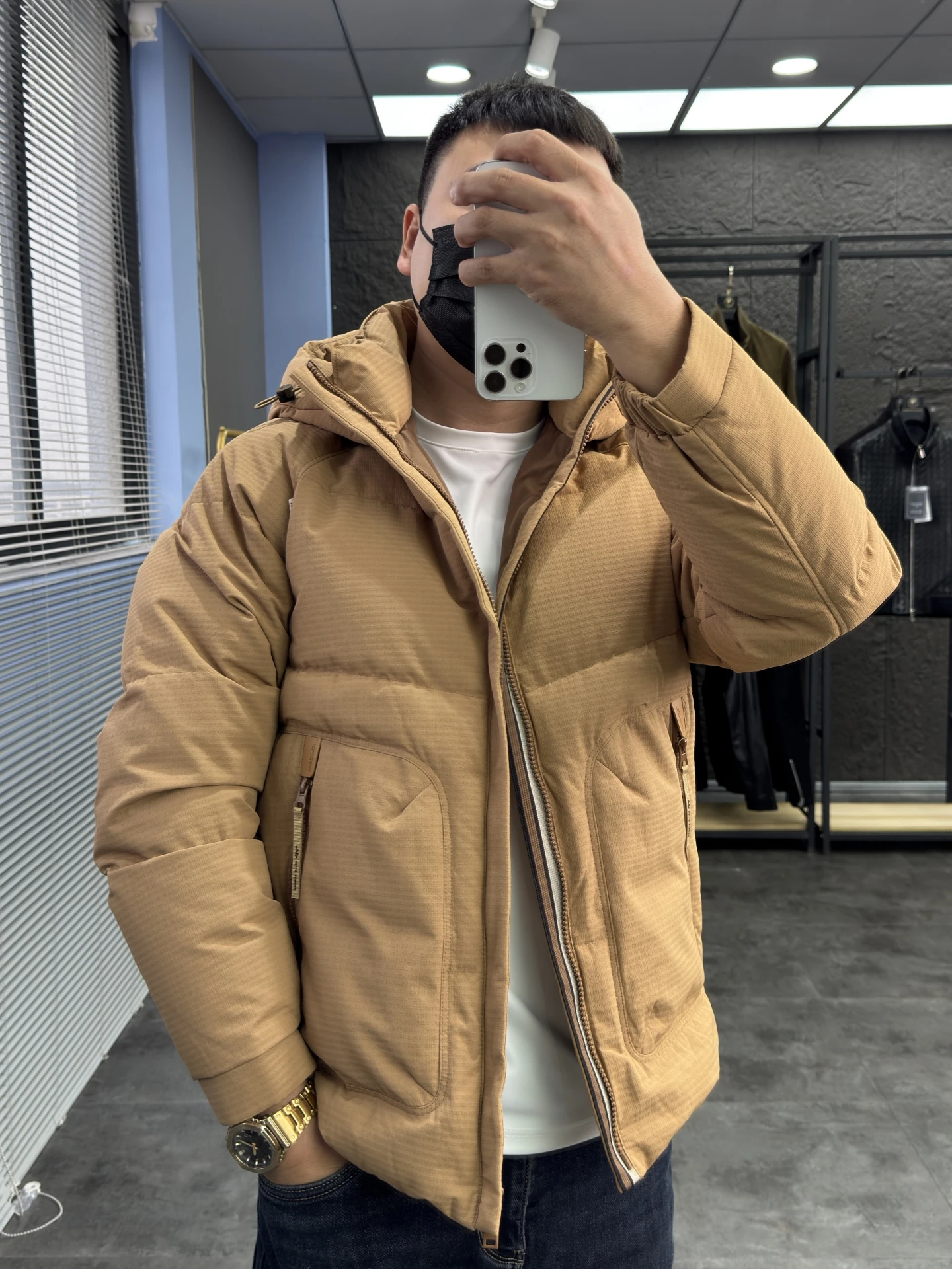 

Men's Casual Goose down Jaet with Hood Thiened Winter Coat Warm Windproof 90 White Goose down Regular Fit Urban Leisure