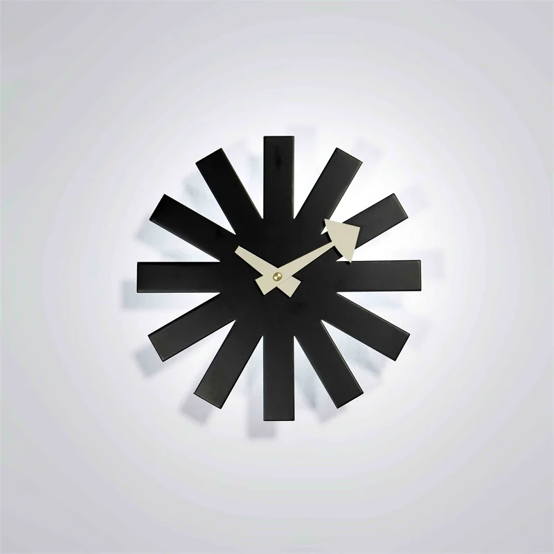 

Black Nelson Asterisk Wall Clock Classics Creative Quartz Silent White Livingroom Wall Decoration Horologe Watch Home Furnshing