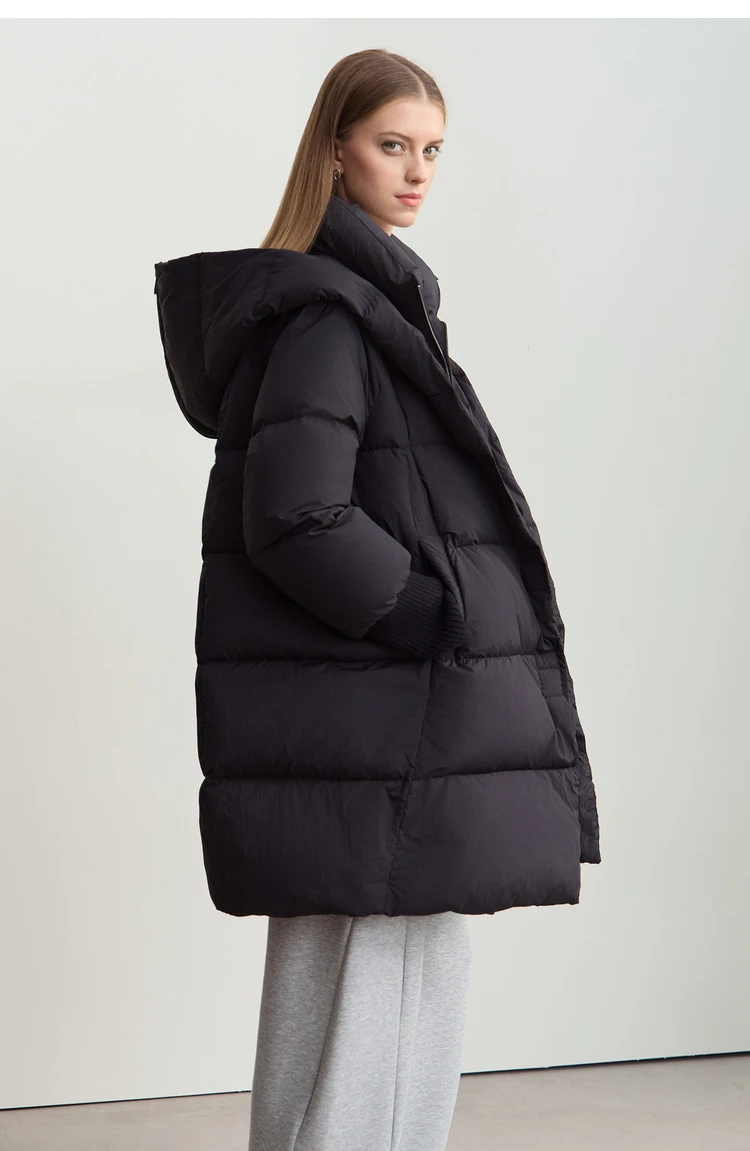Amii 2026 Winter Warm New Women Down Jacket Cuffs Magnetic Buckle Zipper Hooded Fake Two-piece Thick Loose Long Coats 12444104