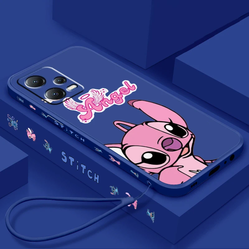 

Disney Angel Stitch Cartoon For Xiaomi Redmi Note 14 13 13R 12 12R 11 11E 11T 11S Pro Plus 4G 5G Liquid Left Rope Phone Case