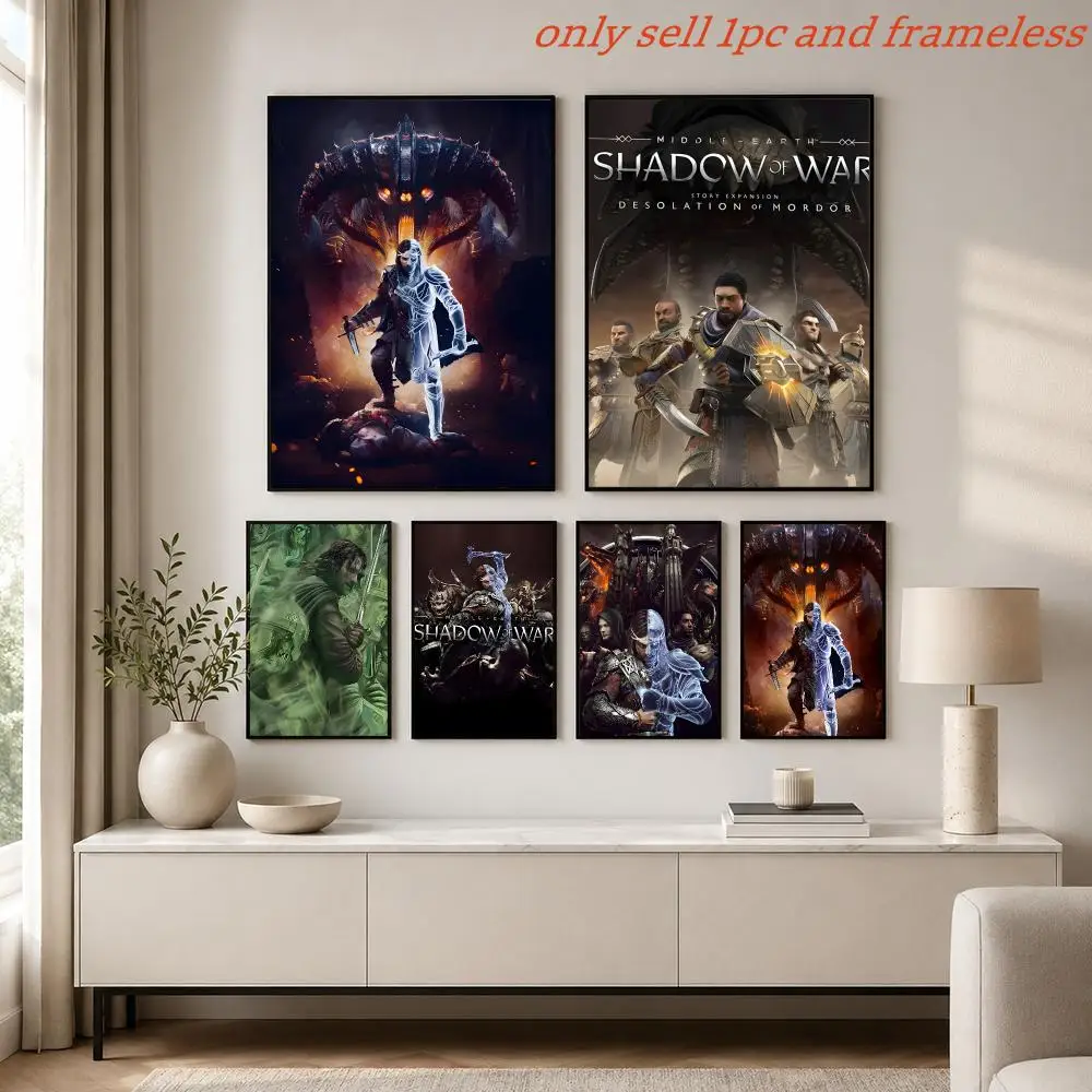 Middle-earth Shadow of War Fantasy Poster Print Home Living Room Bedroom Entrance Bar Cafe Art Painting Decora