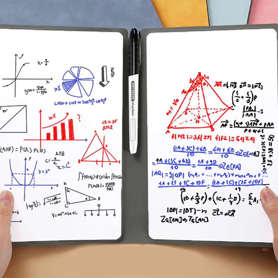 A5 Reusable Whiteboard Notebook Memo Book With Free Whiteboard Pen Erasing Cloth Weekly Planner Portable Notebooks