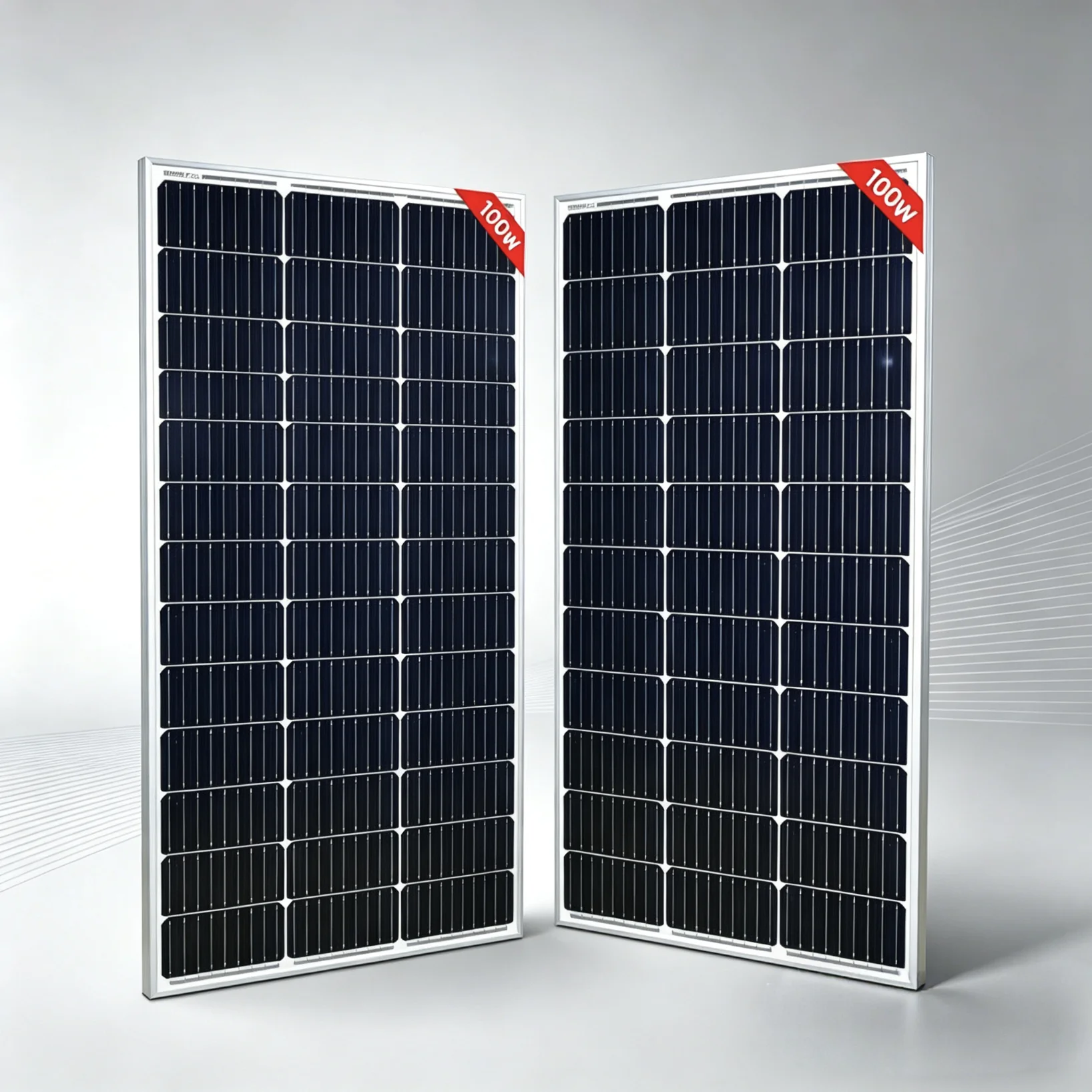 100W Solarmodul aus gehärtetem Glas, 18V Photovoltaik-Panel, tragbar mit monokristalliner Solarzelle, 12V Batterieladung für Wohnmobil, Boot, Camping