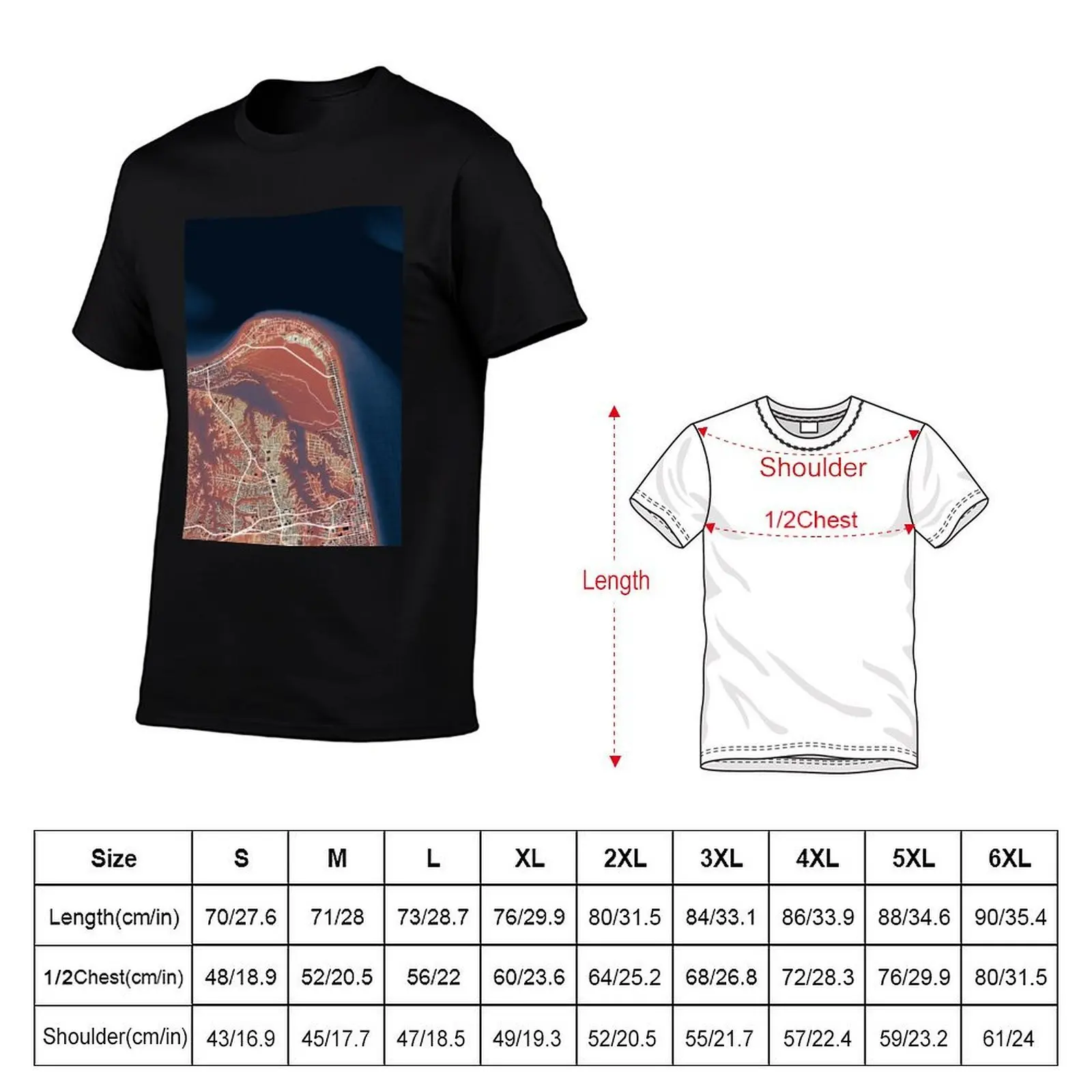 Cape Henry, Virginia Beach street map in italian sunset colors T-Shirt oversized rapper graphic tees mens graphic t-shirts