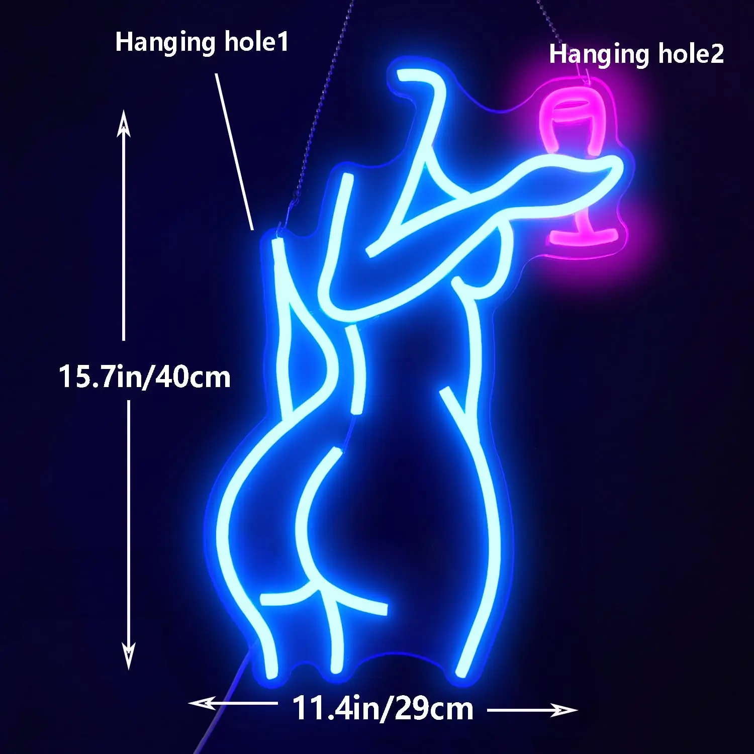 Imagem -03 - Lady Back Led Neon Sinal Regulável Mulher Sexy Quarto Homem Caverna Bar Loja Casa Festa Art Decor Presentes