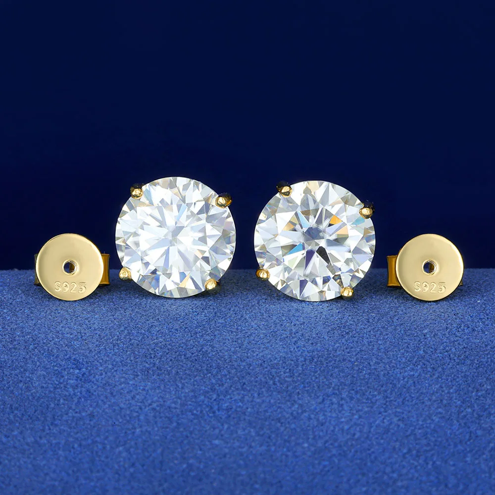 ICEBLING S925 Sterling Silver VVS Moissanite Stud Earrings Thread Back Luxury Pass Diamond Test Classic Wedding Jewelry 6