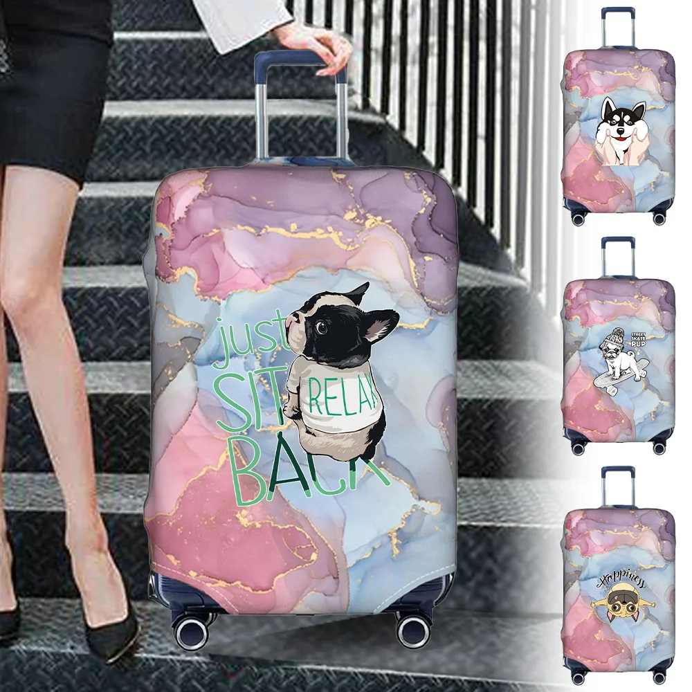 Travel Luggage Cover Suitcase Protective Cover Printing Cute Daog Series Dust-Proof  Elastic Fabric for 18-32inch Baggage Case