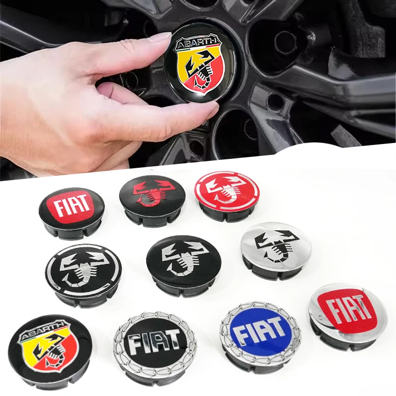 Logotipo de 60mm para Fiat Abarth 500 600 Uno Palio Panda Bravo Tipo Ducato 500x Stilo Siena Freemont, Tampas de Centro de Roda para Carro