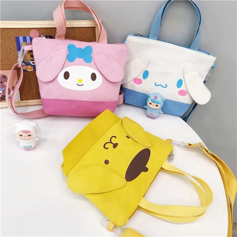 Sanrio Cinnamoroll-Bolso de hombro de dibujos animados Kuromi, bandolera Kawaii My Melody, mochila bonita para estudiantes, regalos para niños, Juguetes