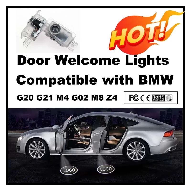 

Светодиодные дверные приветственные огни HD, совместимые с BMW сериями 3 (G20/G21, 2019-), 8 серий (G29, 2019-), M4 (G02, подарок 2019 г.)
