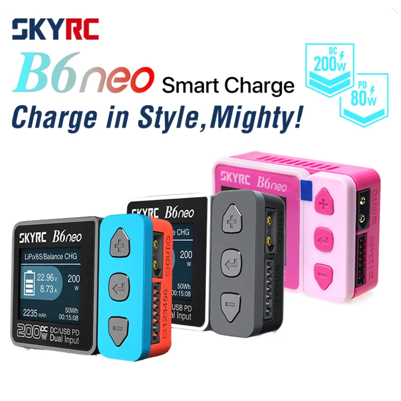 SKYRC B6neo Smart Charger DC 200W PD 80W LiPo Battery Balance Charger Discharger