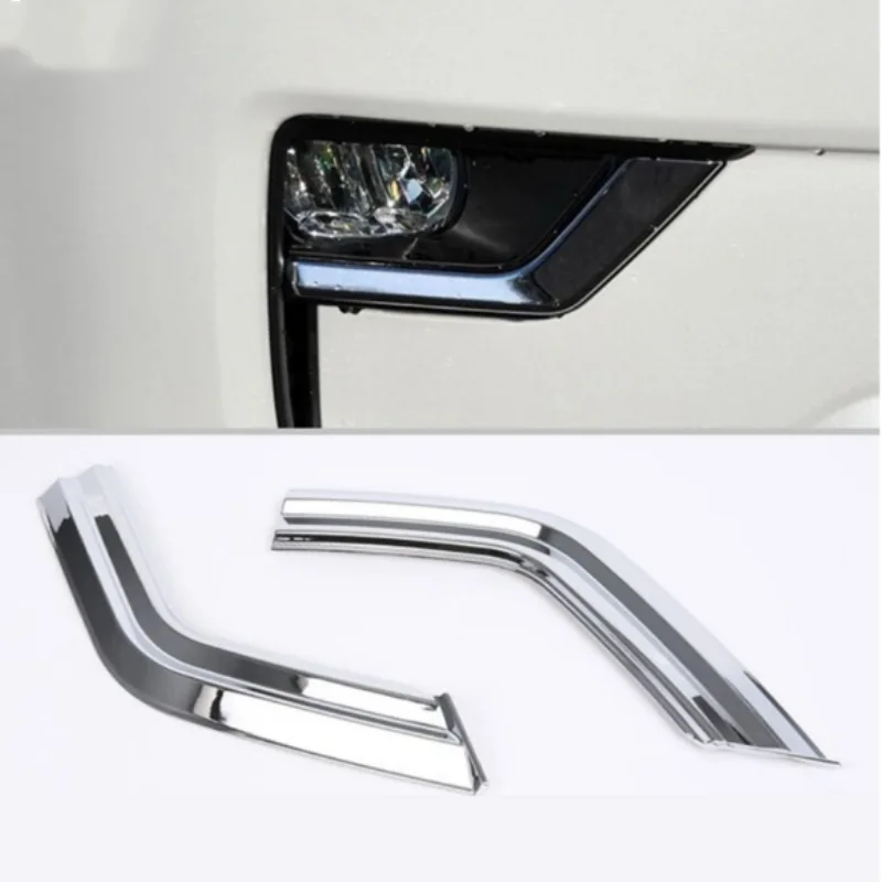 

Car Front Fog Light Lamp Eyelid Eyebrow Strip Cover Trim For Toyota Land Cruiser Prado FJ150 2018 - 2020 ABS Chrome Accessories