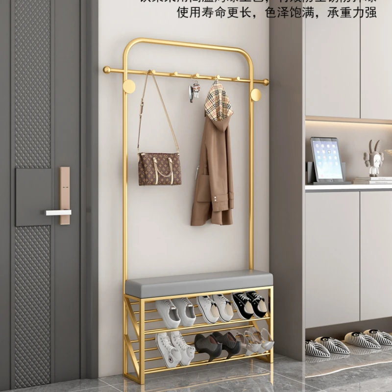 

Light luxury shoe stool shoe cabinet integrated doorway creative shoe rack home entry floor hanger coat rack change shoe rack co