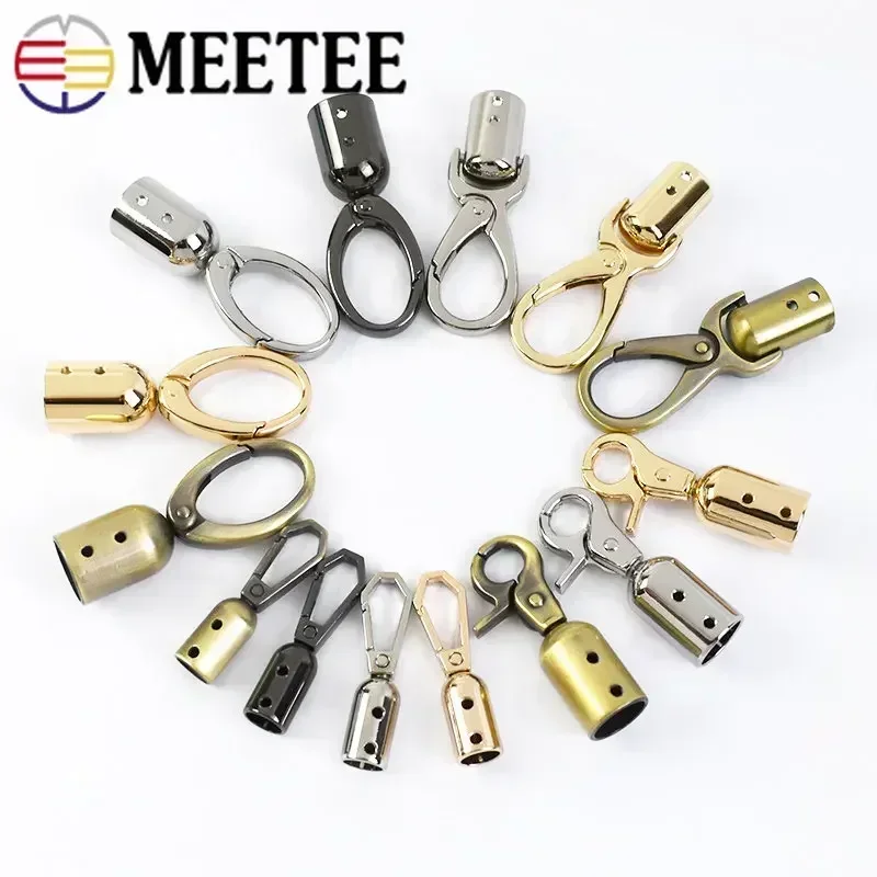 4/10Pcs Carabiner Handbag Clasp Tassel Cap Clip Metal Buckles Bag Strap Handles Screw Stopper Clamp Buckle Tip Top Accessories