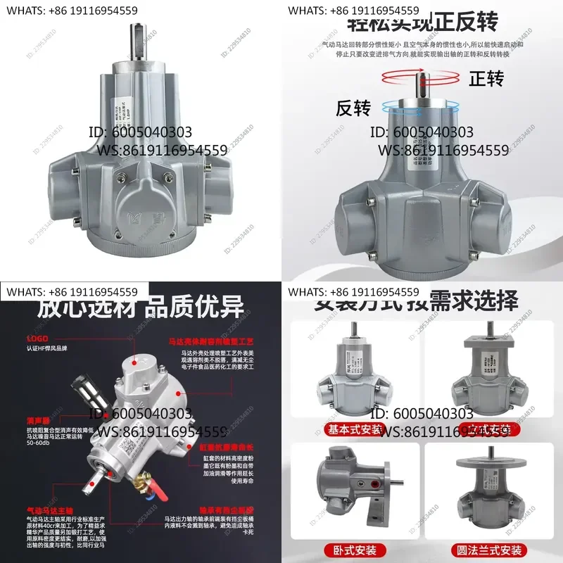 010 025 Small Pneumatic Rotary Motor Piston Type 3 Cylinder Explosion proof Positive and Reversed Steam driven Mixing Pump