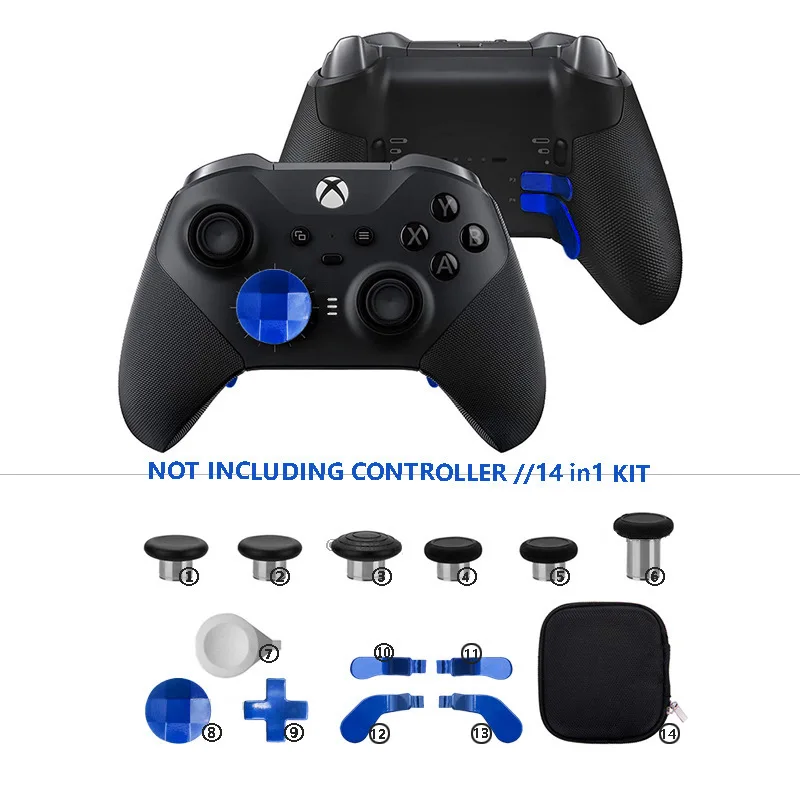 Kit d'accessoires pour contrôleur Xbox One Elite série 2, palettes de déclenchement en métal, ensemble de réparation, poignées de manette de jeu