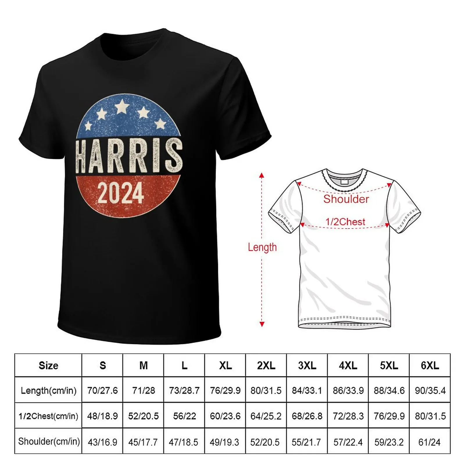 Kamala Harris 2024 For President Campaign US Flag T-Shirt Holiday Casual Short Sleeve Top