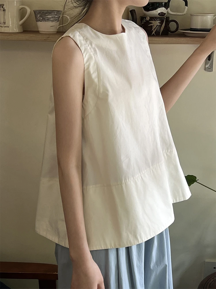 

Pure Cotton Svel round Ne White irt Women Summer Thin Unique Super Beautiful Small irt Vest Top Korean Sle Loos...