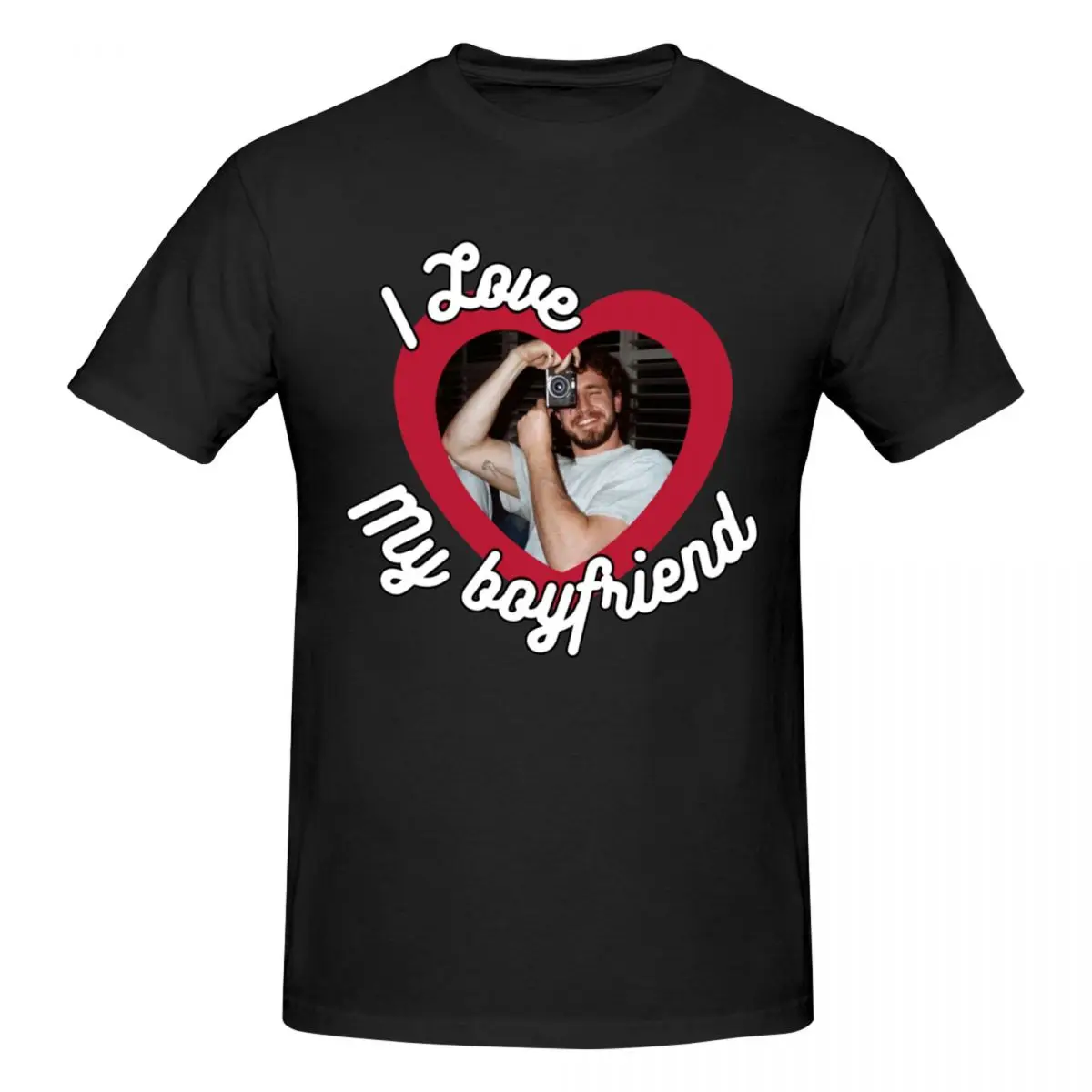 Camiseta Paul Mescal I Love My Boyfriend para hombre, ropa de calle, camiseta de manga de algodón con cuello redondo de gran tamaño para hombre