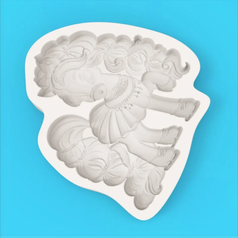 Gorgeous Prom Pony Mold, Detailed Hair and Dress Modeling, Silicone Mold for Chocolate Candy Fondant Making - view 5
