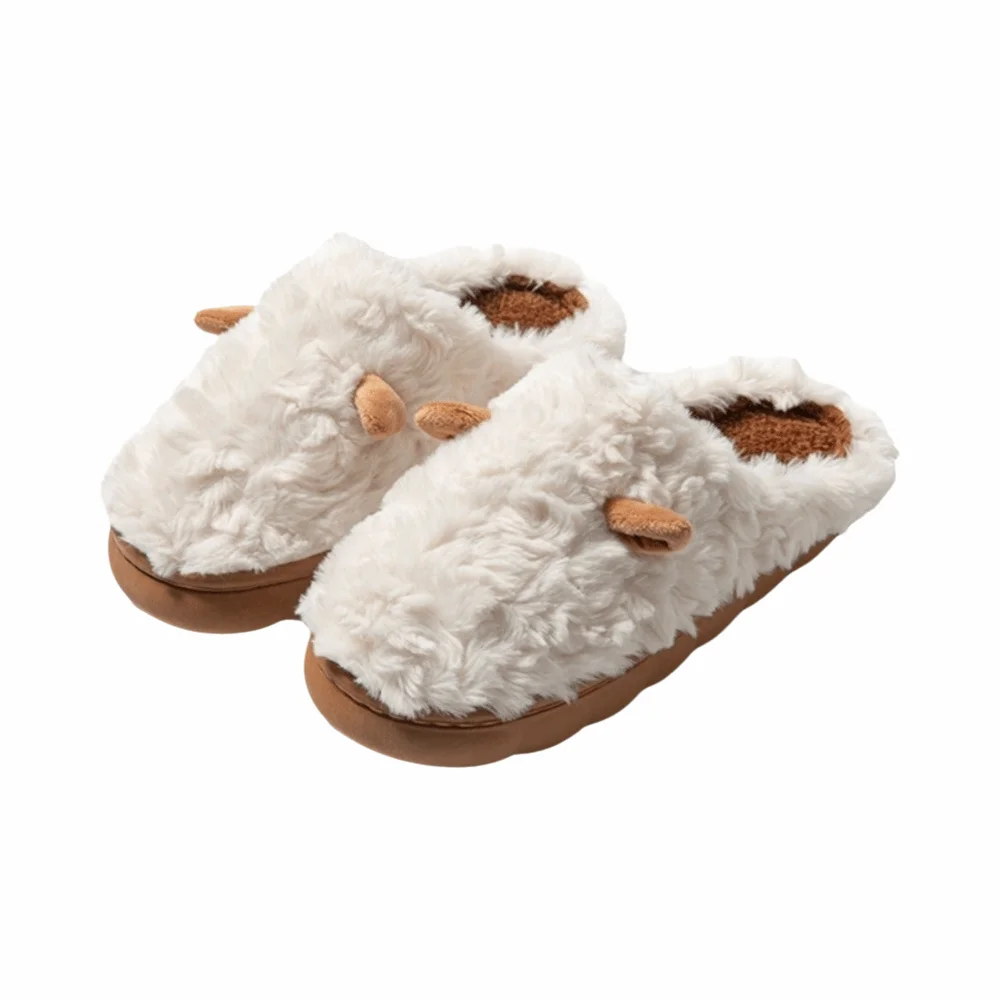 Fashion Soft Sole Winter House Shoes Thicked Warm Plush Cotton Slippers Breathable Lightweight Non-Slip Slippers Winter