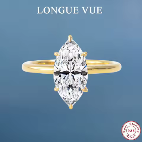 With GRA Certificate 3CT Marquise Moissanite Rings for Women 925 Silver Thin Ring Engagement Wedding Accessories Jewelry