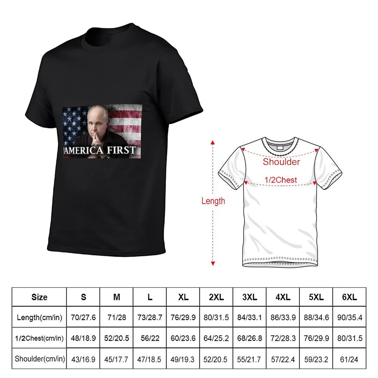 design-rush limbaugh T-Shirt anime stuff vintage graphic tee shirt men