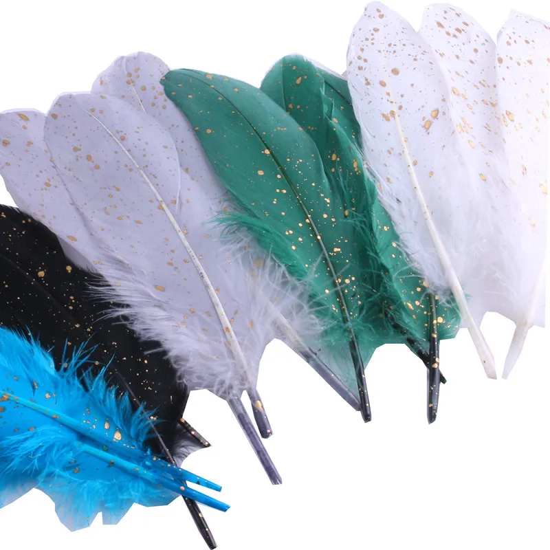 10 pezzi piuma d\'oca sfumata dorata piuma d\'oca abbigliamento fai da te artigianato forniture per matrimoni accessori per la decorazione piume per