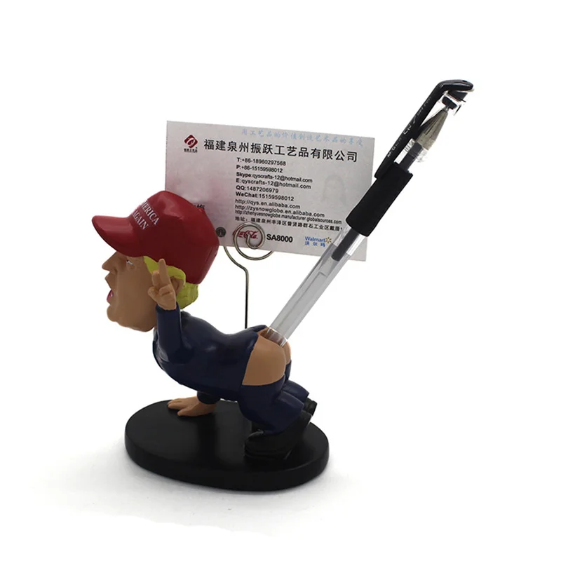 NEW!  Creative Spoof Pen Holder  Trump Desktop Model  Fashion Cartoon Character Ornaments