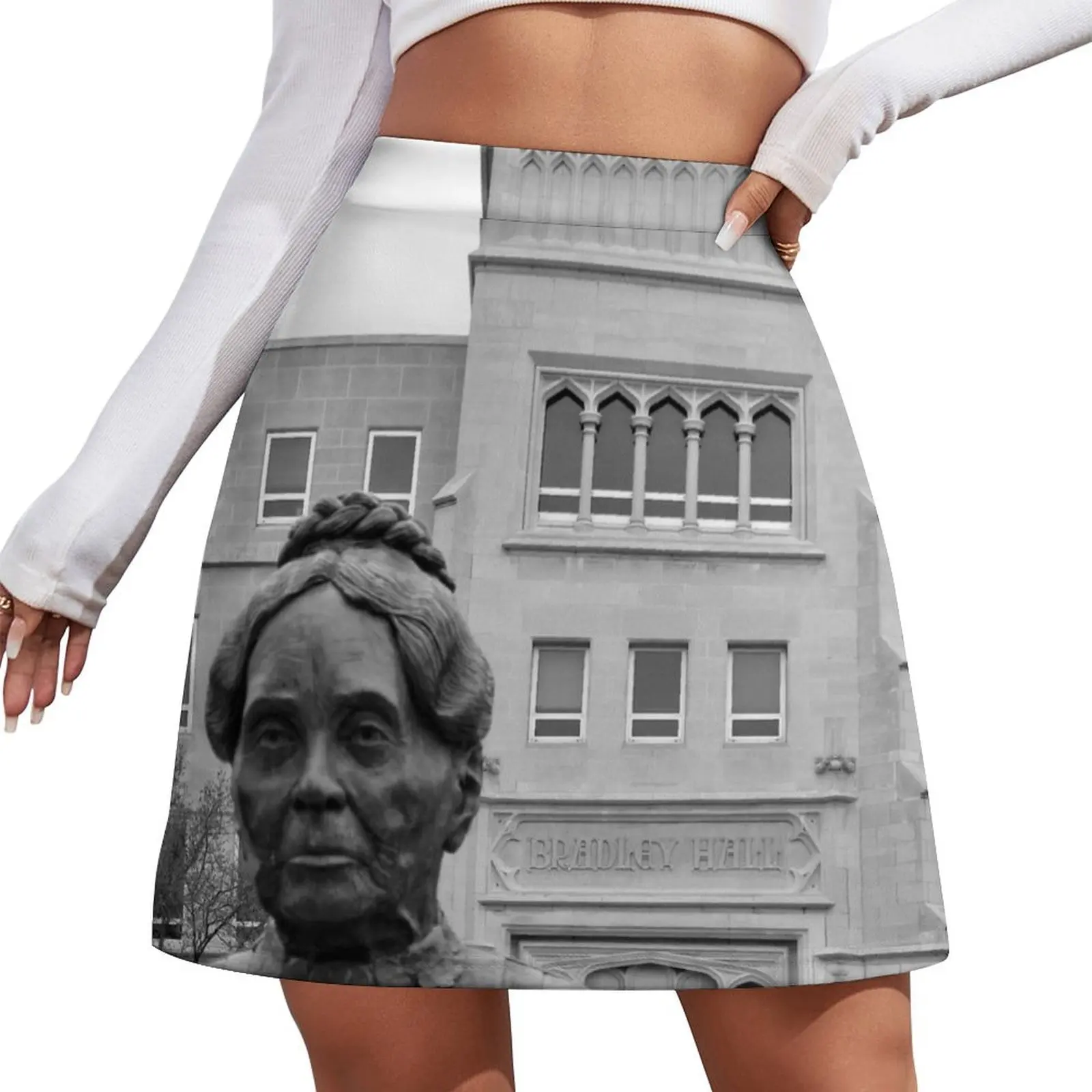 

Lydia Moss Bradley statue in front of Bradley Hall Mini Skirt kpop japanese style Women clothing dress women summer