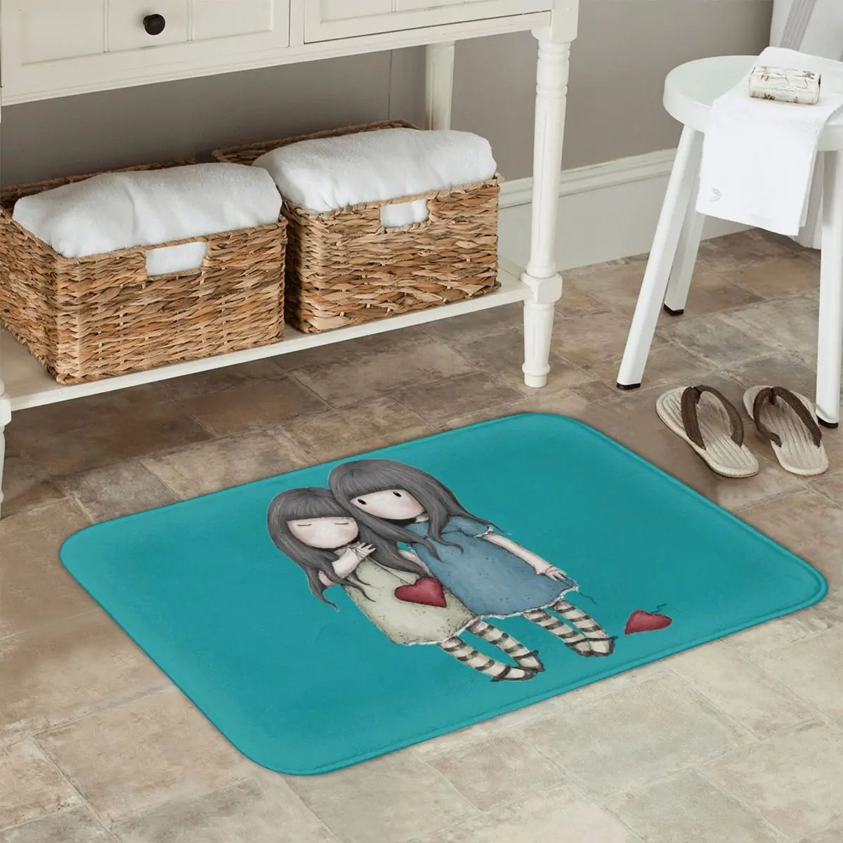 G-Gorjuss-S S-Santoro-S Friends Non-slip Doormat Floor Mat proof Carpet Rug for Kitchen Entrance Bathroom Living Footpad Mats