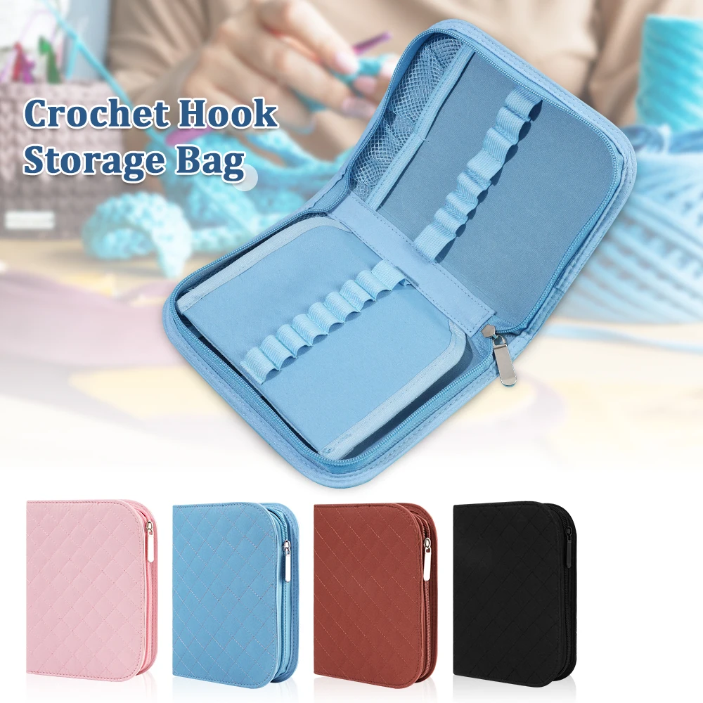 Tragbare Strickset Fall Organizer Tasche Häkelnadel Reißverschluss Wasserdichte Aufbewahrungstasche DIY Nähnadel Zubehör Set Aufbewahrungstasche