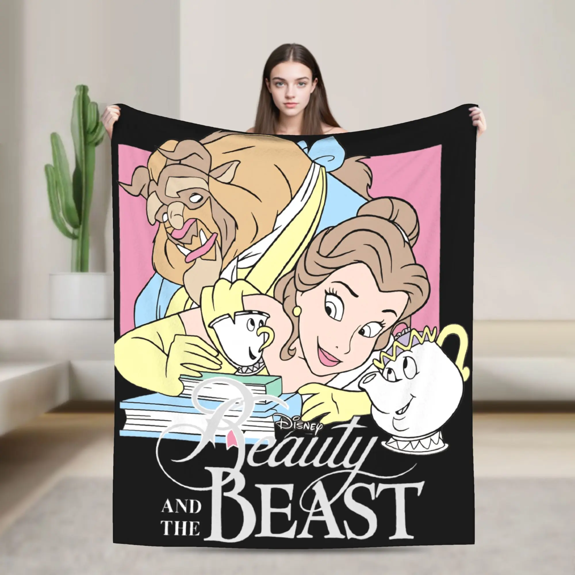 الجمال والوحش بطانية قطيفة الأطفال الفانيلا رمي بطانية لغرفة المعيشة الدافئة لينة جودة المفرش هدية فكرة