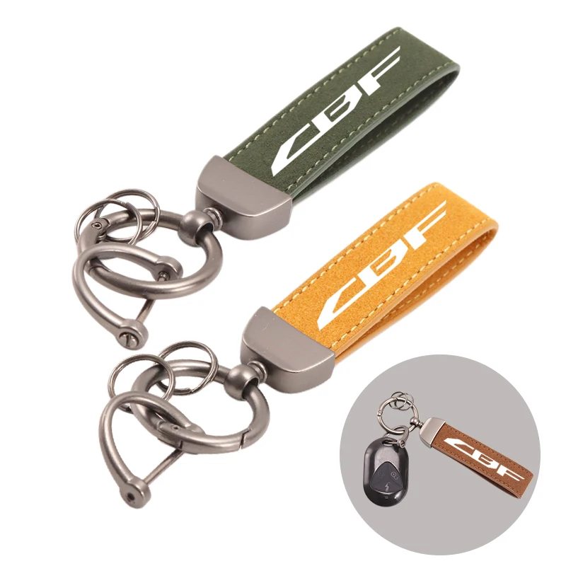 

Motorcycle High-Grade Keyring Leather Suede Keychain For Honda CBF 125 150 250 500 600 600N 1000 SA CBF500 CBF600 CBF1000 CBF250