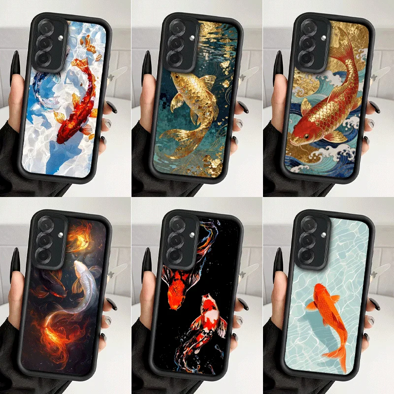 Golden Carp Lucky Koi Shockproof Phone Case For Samsung A13 A14 A15 A16 A17 A33 A34 A35 A36 A37 A53 A54 A55 A56 A57 A23 A24 A25