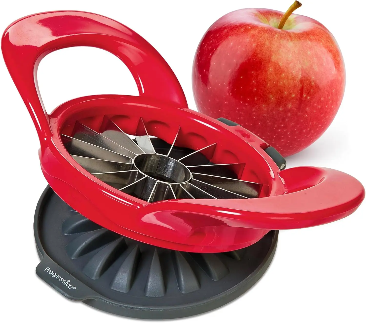 16-Slice Thin Apple Cutter with Safety Cover, Dishwasher Safe Apple Slicer and Corer for Easy Kitchen Prep