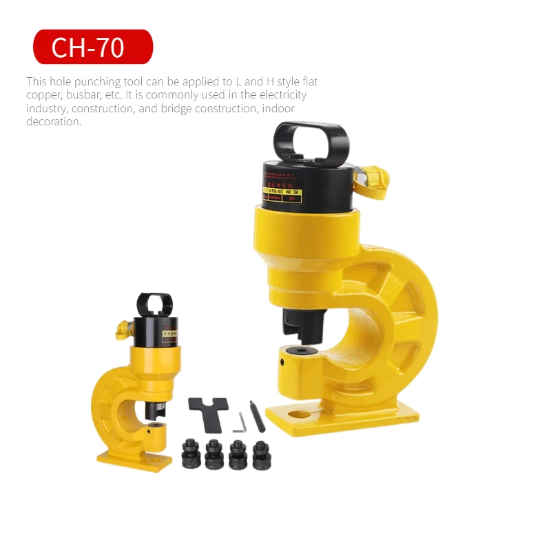 

CH-60 Portable Hydraulic Puncher Machine Standard Dies 10.5 13.8 17.5 20.5mm Customized Square Slotted Hole Hydraulic Tools