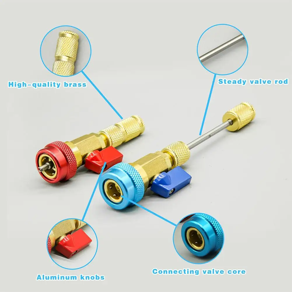 R134A Valve Core Quick Remover Installer, High Low Pressure Valve Core Remover Kit Automotive Air Conditioning Warranty Tool Kit - view 3