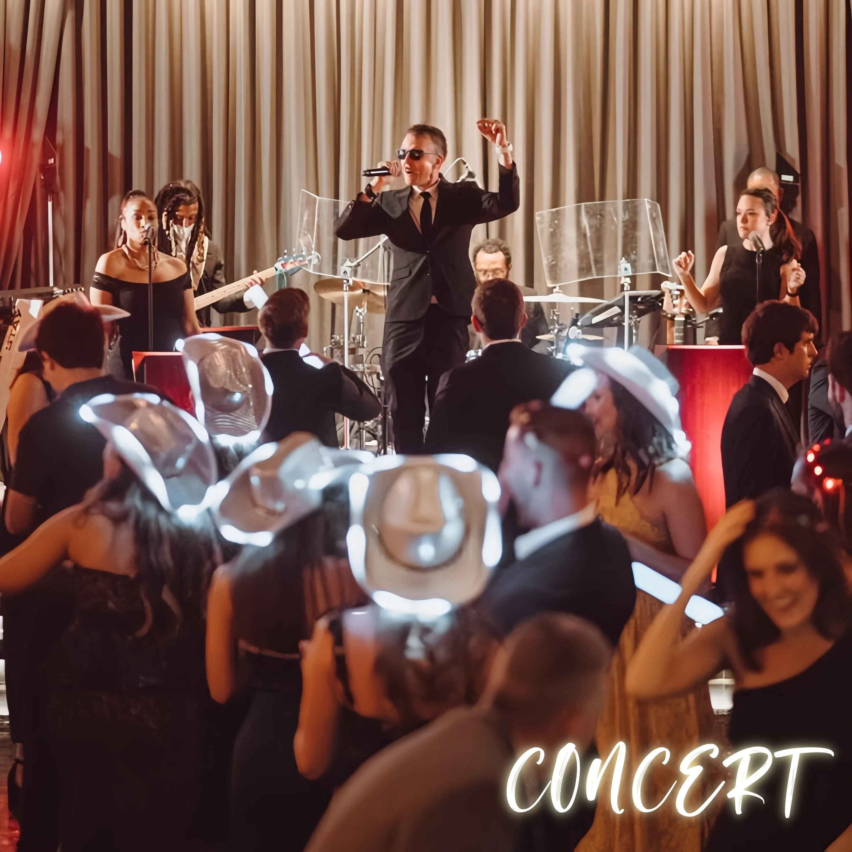 6/8/12PACK Light Up Cowboy Hats LED Wedding Hats Neon Sparkly Hats Gift for Bridal Wedding Shower Dance Bachelor Party Prom view 5