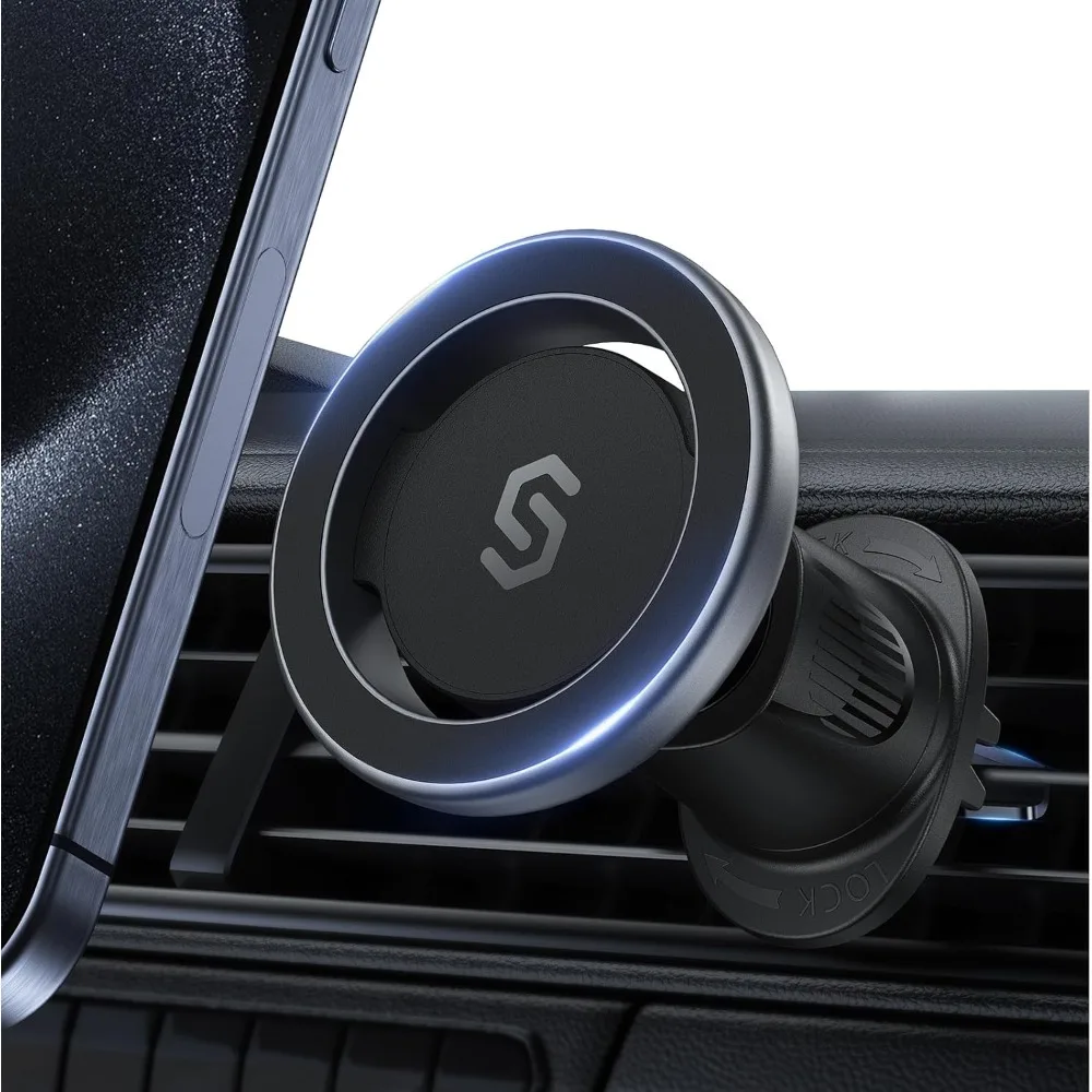 

for magsafe car mount, flexible rotation magnetic phone holder for car vent, hands free car air vent phone holder clip universa
