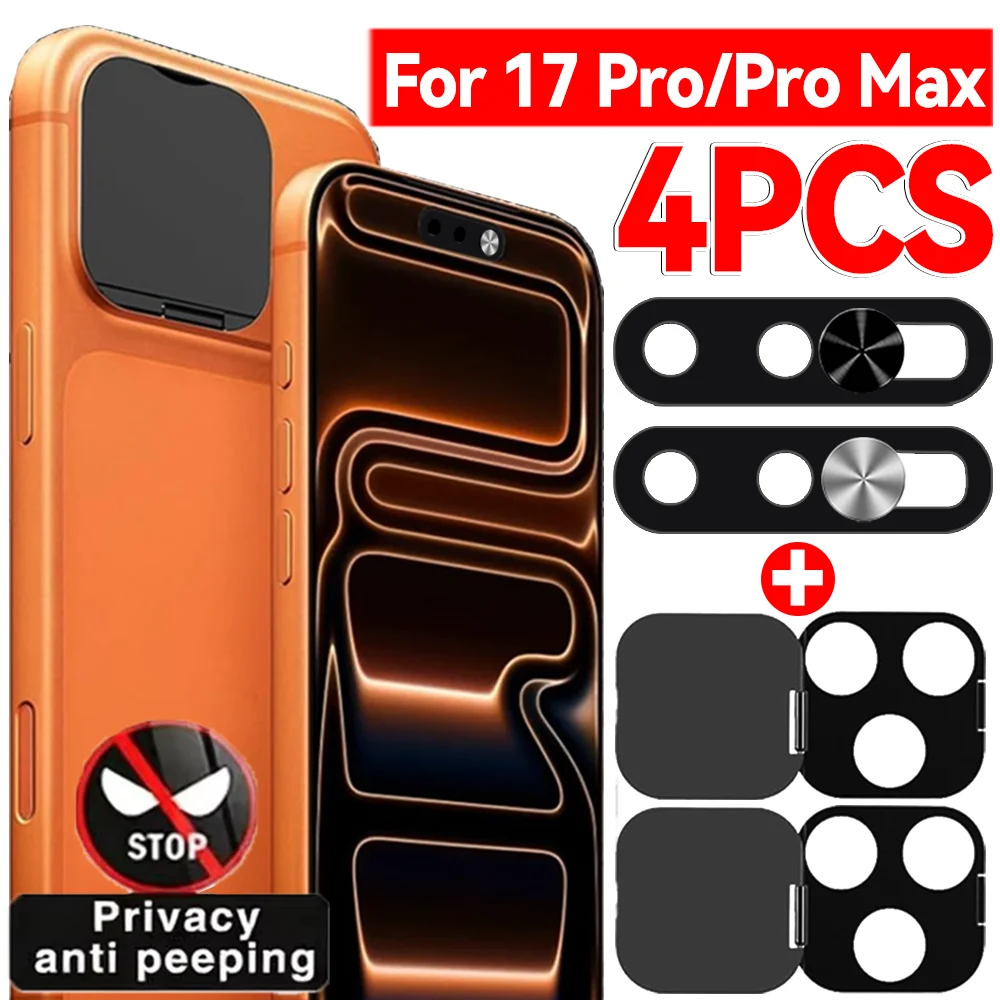 

Защитные накладки 4-в-1 для веб-камер и объективов телефонов: ультратонкие сдвижные защитные экраны от подглядывания для iPhone 17 Air/17 Pro Max