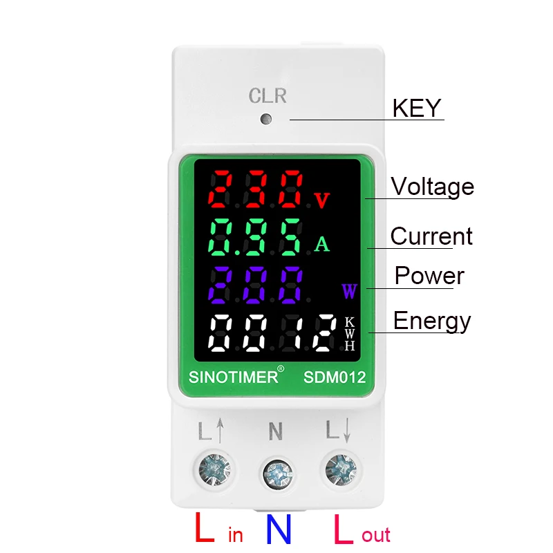 Din Rail Electricity Digital Power Energy Meter Watt Kwh Wattmeter VOLT AMP Frequency Ammeter Voltmeter AC 110V 220V 100A