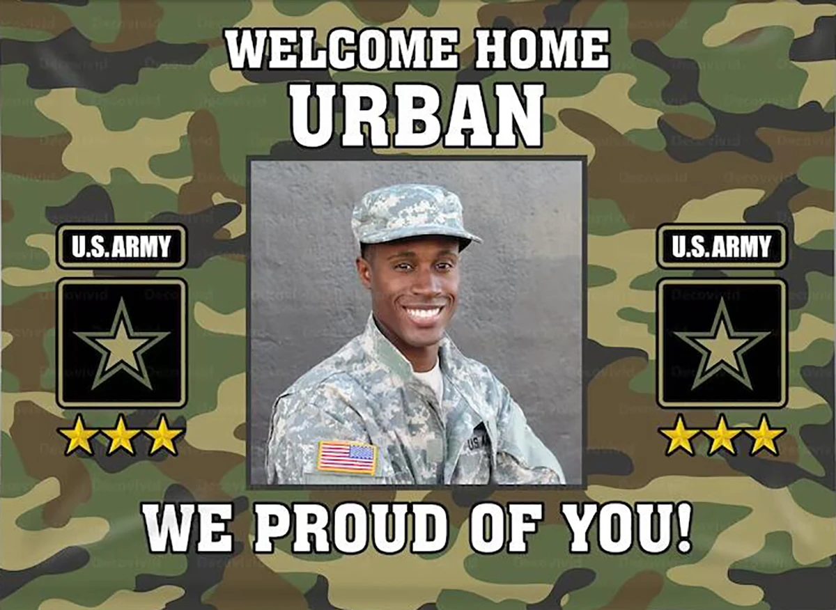 

Custom welcome home us military army camo camoflauge backdrop party photography studio background