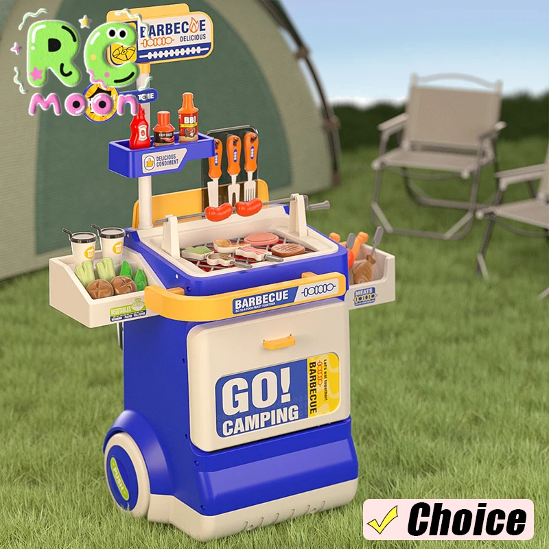 Chariot de barbecue en pulvérisation simulée, Interaction Parent-enfant, jouets simulés d'intérieur et d'extérieur, maison de jeu amusante et lisse, cadeaux pour enfants